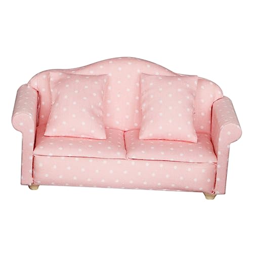 Hohopeti 1Stück Sofa für Puppenhaus Polka Dot Sofa mit Kissen als Accessoire für Hauslandschaften Handgefertigt und Dekorativ Hohopeti 1Stück Sofa für Puppenhaus Polka Dot Sofa mit Kissen als Accessoire für Hauslandschaften Handgefertigt und Dekorativ von Hohopeti