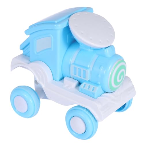 Hohopeti 1pc Kunststoff Spielzeugauto Fahrzeuge Kleine Trägheit Rollzug Druck Modellbahn Kinderspielzeug Set Für Jungen (blau) von Hohopeti