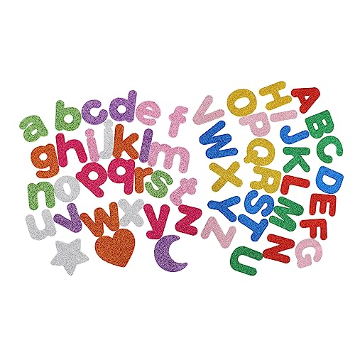 Hohopeti 2 Kleinbuchstaben-Aufkleber glänzender Alphabet-Aufkleber pädagogischer Alphabet-Aufkleber Buchstaben Aufkleber Buchstaben Sticker DIY-Aufkleber Glitzerpuder Aufkleber Colorful von Hohopeti