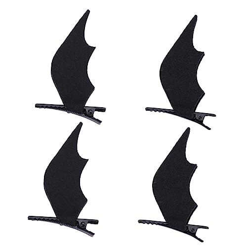 Hohopeti 2 Paar Halloween Dämon Flügel Haarspange Abschlussball Haarspangen Gothic-Kleidung Flügel Kostüm Halloween Haarspange Halloween Haarschmuck Kinder Bobby Halloween-Haarnadel Stoff von Hohopeti