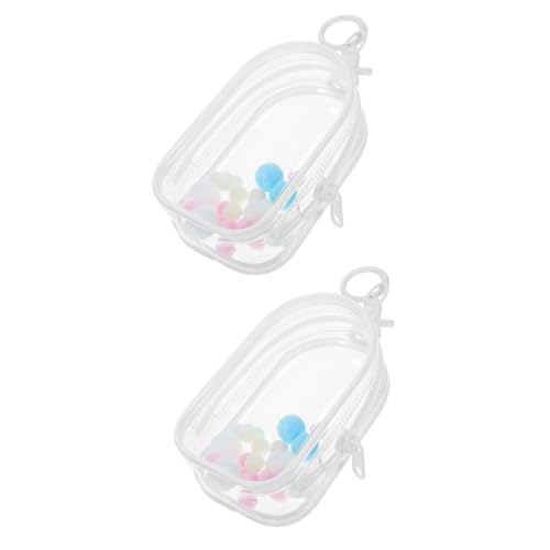 Hohopeti 2 Sätze Babytasche Zeigen Puppenwagen Staubdichte Sammeltasche Puppen Schlüsselanhänger-Halter-Display Mini-Puppen-hängetasche Hängender Jalousiekoffer Figur Vitrine Sack PVC von Hohopeti