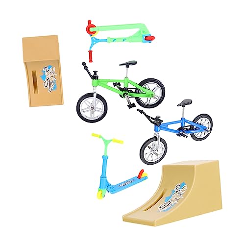 Hohopeti Fingerbike-Scooter-Set Für Jungen Und Mädchen 2er-Pack Fingerspitzen-sportspielzeug Rampe Aus Stabilem Aluminium Für Entspannungsübungen von Hohopeti