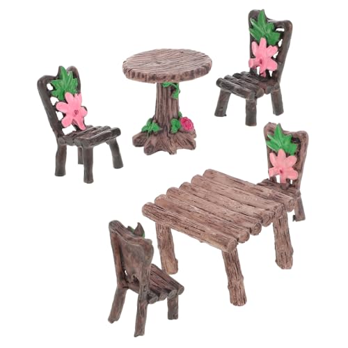 Hohopeti 2 Sätze Miniatur Gartenmöbel Set Resin Tisch Stühle Handgefertigt für Puppenhaus Mikro Landschaft Outdoor Dekoration Zubehör für Garten und Bastelarbeiten Hohopeti 2 Sätze Miniatur Gartenmöbel Set Resin Tisch Stühle Handgefertigt für Puppenhaus Mikro Landschaft Outdoor Dekoration Zubehör für Garten und Bastelarbeiten von Hohopeti