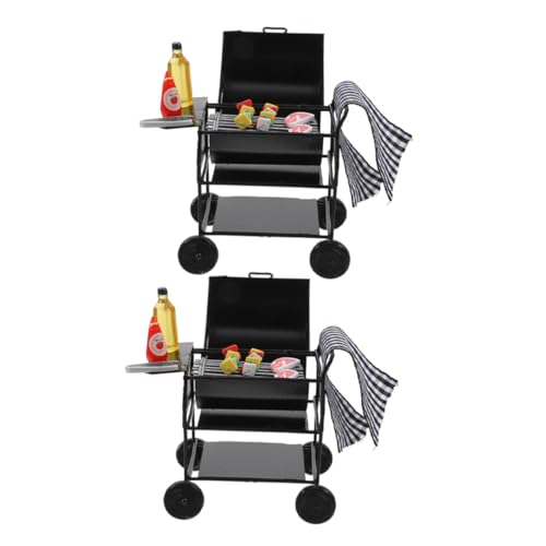 Hohopeti 2 Sätze Miniatur Puppenhaus Grill Set Schwarzer Metall BBQ Modell mit Essen für Realistische Outdoor Simulation und Rollenspiel Küchenzubehör Hohopeti 2 Sätze Miniatur Puppenhaus Grill Set Schwarzer Metall BBQ Modell mit Essen für Realistische Outdoor Simulation und Rollenspiel Küchenzubehör von Hohopeti