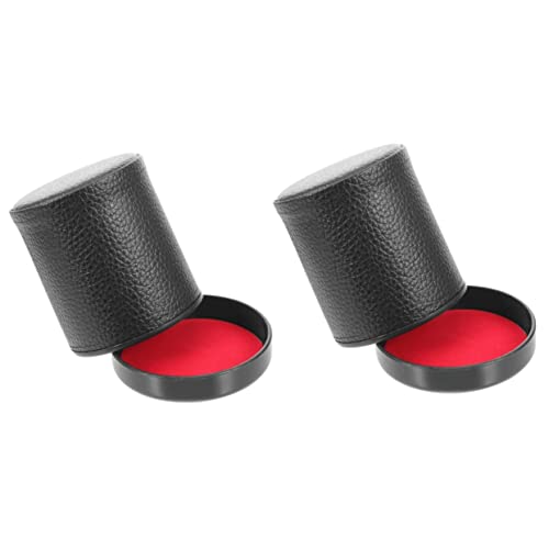 Hohopeti 2 Sätze Siebbecher aus geräuschlosem Leder Tassen stapeln Gaming-Würfelbecher Würfelrollenhalter Würfelspiel Tasse Kneipenspielzubehör Barzubehör würfel kompakte Becher Plastik rot von Hohopeti