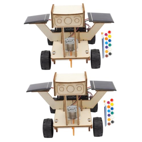 Hohopeti 2 Sätze Solarrover Solarspielzeug Puzzlespielzeug für Kinder adventsgeschenke Kinder solar Spielzeug DIY Toy Wissenschafts-Kit Wissenschaftsspielzeug für Kinder Aluminiumlegierung von Hohopeti