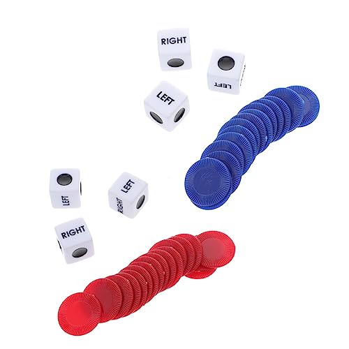 Hohopeti 2 Sätze Spiel Würfel Würfel-brettspiel Einfache Chips Würfelspielspielzeug Chip- Und Würfelspielzeug Links-rechts-würfelspielzeug Würfelspielzeug Und Chips Würfeln Jetons Rot Acryl von Hohopeti