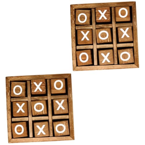 Hohopeti 2 Sätze xo Schach Kinderspielzeug Tick Knoten kreuzen Spiel groß interaktives Spielzeug Kinder holzspielzeug Kinder Spielzeug Kleinkind Spielzeug Schach aus Holz -Toe-Brettspiel von Hohopeti