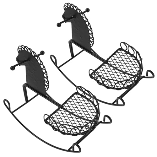 Hohopeti 2 Stück Miniatur Schaukelpferd Metall Figur Deko Kleine Puppenhaus Accessoires Mini Haus Ornament Für Fotografie Hohopeti 2 Stück Miniatur Schaukelpferd Metall Figur Deko Kleine Puppenhaus Accessoires Mini Haus Ornament Für Fotografie von Hohopeti