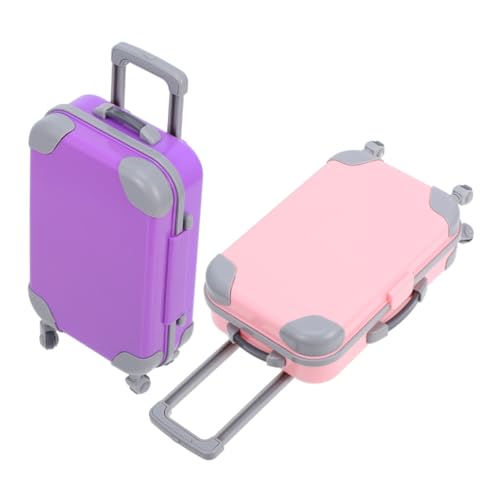 Hohopeti 2 Stück Puppen Mini Koffer Leichter Tragbarer Puppenhaus Reise Koffer Geräumiger Mini Trolley in Rosa und Flieder für Zubehör Hohopeti 2 Stück Puppen Mini Koffer Leichter Tragbarer Puppenhaus Reise Koffer Geräumiger Mini Trolley in Rosa und Flieder für Zubehör von Hohopeti