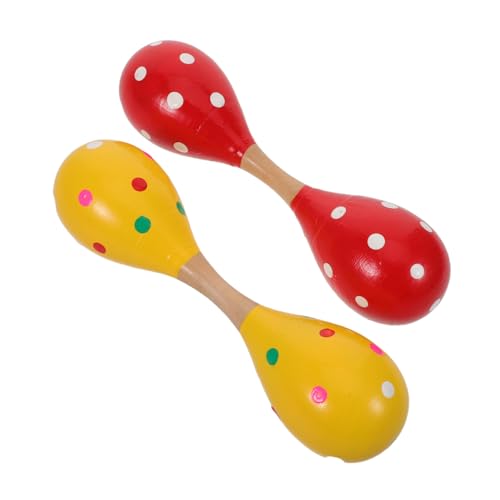 Hohopeti 2 Stück Teiliges Holz-Maracas Doppelkopf Rasseln Junge Mädchen Hand-Percussion Rythmus-Training Leicht und Kinderfreundlich Hohopeti 2 Stück Teiliges Holz-Maracas Doppelkopf Rasseln Junge Mädchen Hand-Percussion Rythmus-Training Leicht und Kinderfreundlich von Hohopeti