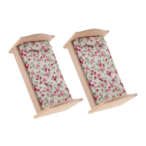 Hohopeti 2 Stücke Miniatur Puppenhaus Einzelbett aus Holz mit Matratze und Kissen Detailreiches Mini Bett Modell für Puppenhaus Möbel Leicht und Vielseitig für Kinderzimmer Zubehör Hohopeti 2 Stücke Miniatur Puppenhaus Einzelbett aus Holz mit Matratze und Kissen Detailreiches Mini Bett Modell für Puppenhaus Möbel Leicht und Vielseitig für Kinderzimmer Zubehör von Hohopeti