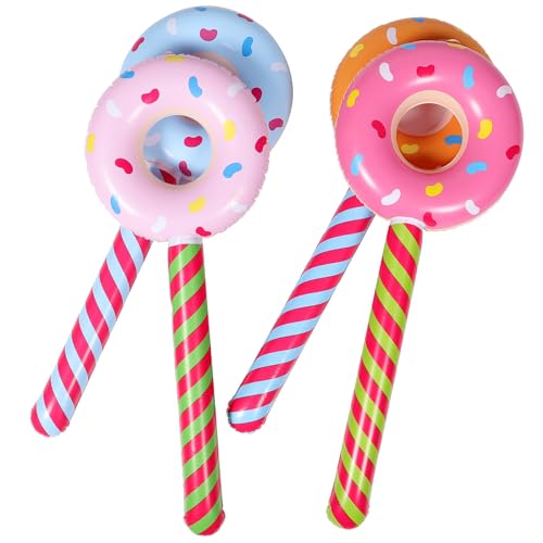 Hohopeti 20 Stk Aufblasbarer Donut-stick Aufblasbare Spielzeuge Lutscher-donut in Die Luft Jagen Aufblasbare Donut-lutscher Süßigkeiten-ballon Donut-pool Schwimmt Aufblasbarer Lutscher Pvc von Hohopeti