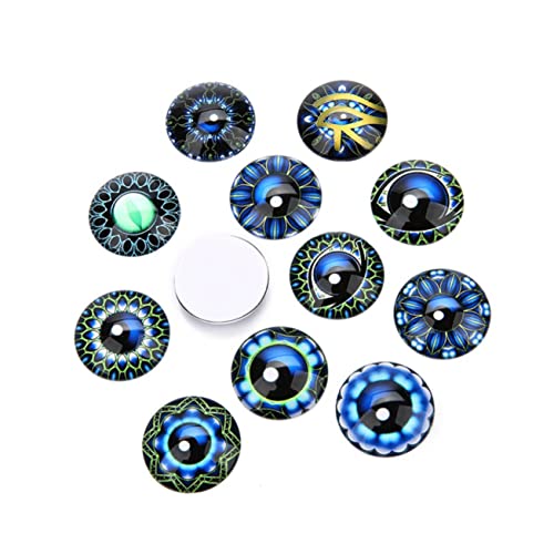 Hohopeti 20 Stück Aufnäher Edelsteine Glasaufkleber DIY Schmuckmaterial Runder Glas Cabochon von Hohopeti