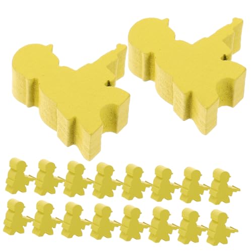 Hohopeti 20 Stück Brettspiel-schachfiguren Schachbrett Schach Zubehör Für Brettspiele Schach Für Brettspiel Tabletop-spielkomponente Brettspiele Bauern Spielzubehör Spielmarken Yellow Holz von Hohopeti