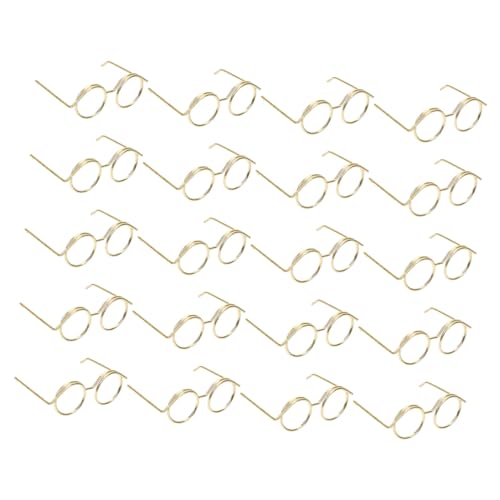 Hohopeti 20 Stück Teiliges Mini puppenbrillen aus Goldenem Metalldraht Linsenlose Runde Rahmen Leichtes Puppenhaus zubehör Dekorative Eyeglasses Props für Dress up und Kreatives Hohopeti 20 Stück Teiliges Mini puppenbrillen aus Goldenem Metalldraht Linsenlose Runde Rahmen Leichtes Puppenhaus zubehör Dekorative Eyeglasses Props für Dress up und Kreatives von Hohopeti