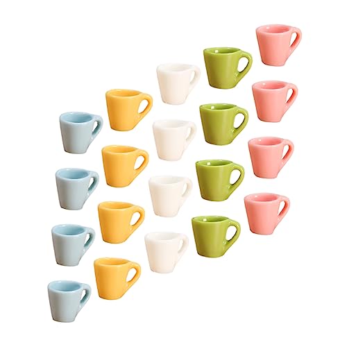 Hohopeti 20St Simulationspokal Miniaturbecher Mini-Spielzeug Mini-Teetassen dekorative Minitasse Mini-Trinkbecher Wassergläser Espressotasse Mini-Wasserbecher Dolly- -Ornament Harz von Hohopeti