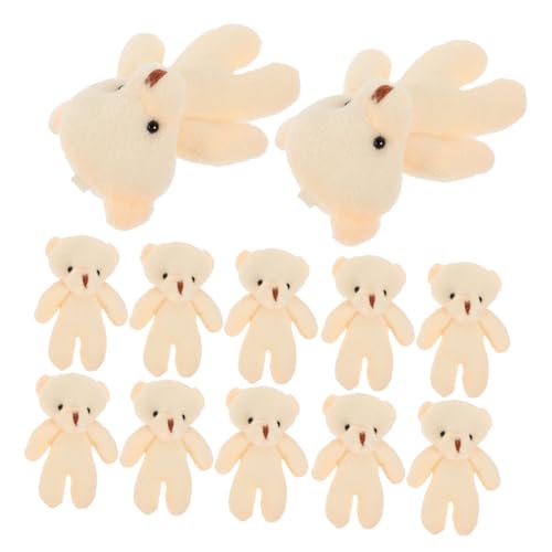 Hohopeti 20st Mini-bär Bärenspielzeug Kleine Bärenpuppe Ausgestopfter Kleiner Bär Multifunktionale Bärenfiguren Cartoon-plüsch Verschleißfeste Kleine Bären Kuscheltiere Pp Baumwolle Beige von Hohopeti