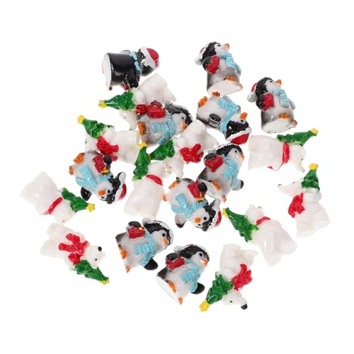 Hohopeti 20st Weihnachtsmikro-szenen-verzierung Weihnachtsfiguren Weihnachtliche Mikrolandschaftsverzierung Miniatur-weihnachtspinguine Minifigur Christbaumschmuck Miniaturen Harz von Hohopeti