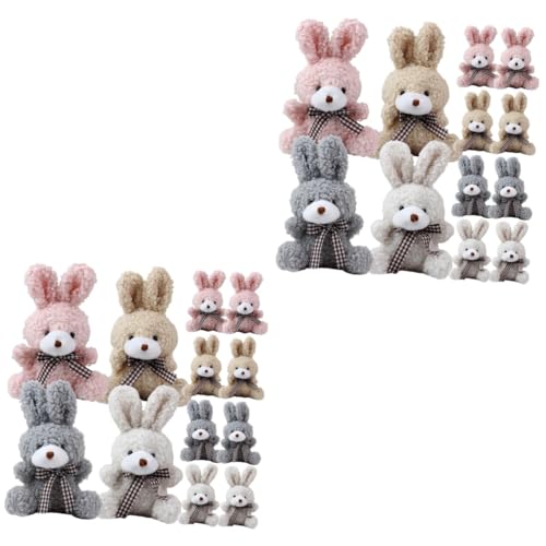 Hohopeti 24 STK Hase Schlüsselanhänger Auto schlüsselanhänger Plüschtiere Bunny Schlüsselanhänger Bunny Taschenanhänger Flauschiger Schlüsselanhänger Flauschiger Hasen-Schlüsselanhänger von Hohopeti