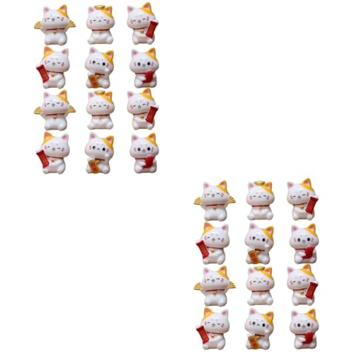 Hohopeti 24 STK Miniatur-glückskatze Kätzchen Thematisiert Minifiguren Minigarten Mini-katzenfiguren Glückskatzenmodell Kleine Tierfiguren Maneki Süße Katze Süße Figuren Kleines Tier Harz von Hohopeti