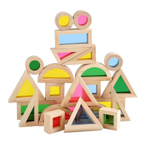 Hohopeti 24 Stück Holzklötze Bunte Stapelbare Bausteine Lernspielzeug für Ab Jahren Motorische Entwicklung Handgerechte Langlebig Geschenk für Jungen und Mädchen Hohopeti 24 Stück Holzklötze Bunte Stapelbare Bausteine Lernspielzeug für Ab Jahren Motorische Entwicklung Handgerechte Langlebig Geschenk für Jungen und Mädchen von Hohopeti