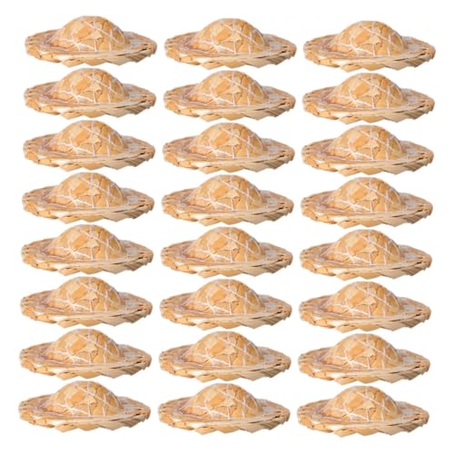 Hohopeti 24 Stück Teiliges Mini Strohhüte Handgefertigt aus Natürlichem Stroh Kleine Gehäkelte Puppenhüte Vielseitig für DIY Bastelprojekte Dekorationen Puppenhausmodelle und Hohopeti 24 Stück Teiliges Mini Strohhüte Handgefertigt aus Natürlichem Stroh Kleine Gehäkelte Puppenhüte Vielseitig für DIY Bastelprojekte Dekorationen Puppenhausmodelle und von Hohopeti