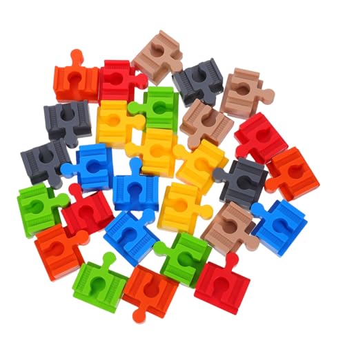 Hohopeti 28 Stück Teiliges Bunte Holzschienen-verbindungsset für Holzeisenbahn Stabile Steckverbinder für Einfache Montage Pädagogisches Zubehör Kreativität und Farbenerkennung bei Kindern Hohopeti 28 Stück Teiliges Bunte Holzschienen-verbindungsset für Holzeisenbahn Stabile Steckverbinder für Einfache Montage Pädagogisches Zubehör Kreativität und Farbenerkennung bei Kindern von Hohopeti