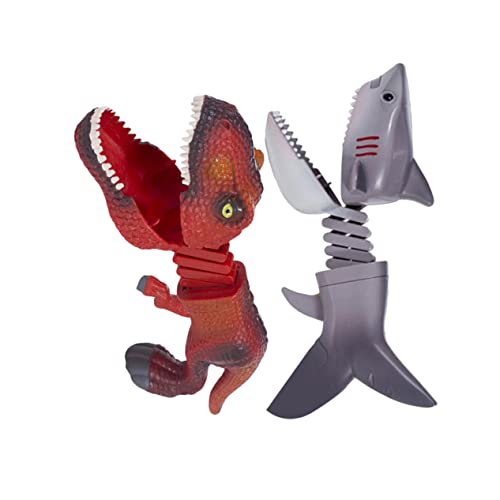 Hohopeti 2St Dinosaurier-Hai-Streichspielzeug Spielzeug für Kinder kinderspielzeug Toys for Kid Toys tierisches Streichspielzeug Dinosaurier-Handpuppe Manipulator-Tierclip-Spielzeug von Hohopeti