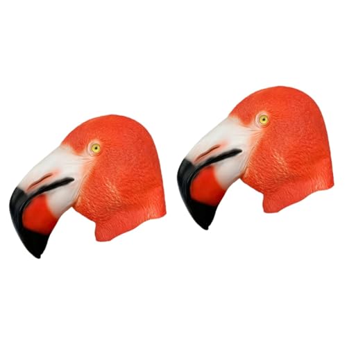 Hohopeti 2St Flamingo-Maske Overhead-Tiermaske Neuheit Halloween-Maske Halloween-Kopf Tierkopfmaske halloween masken halloweenmaske Halloween-Vollschutzmaske Party-Kostümmaske Emulsion von Hohopeti