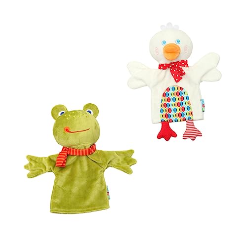 Hohopeti 2St Handpuppe interaktive Puppen pucktuch stoffpuppen stofftiere Geschichte erzählende Marionette Kinderspielzeug Kinderhandspielzeug interaktives Plüschtier Baumwolle Green von Hohopeti