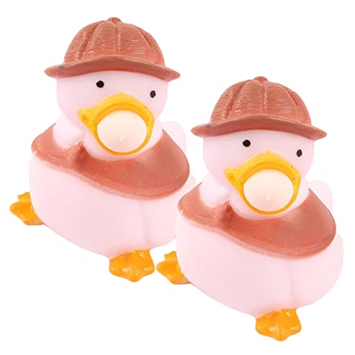 Hohopeti 2pcs Ente Squeeze Toys Haushaltsquetschern Spielzeugfarbige Ente Zimtspielzeug Elastic Dehnes Spielzeug von Hohopeti