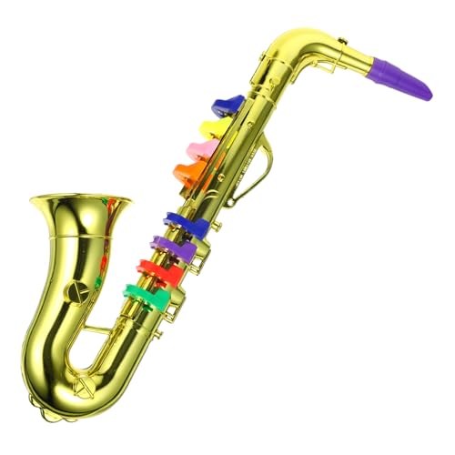 Hohopeti 2st 8 Rhythmen Trompete Kinderspielzeug Kleinkind Saxophon Kinder Musikinstrumente Spielzeug Kleinkind Klarinette Kinder-Saxophon-Instrument Kinder Trompete Saxophon Golden von Hohopeti