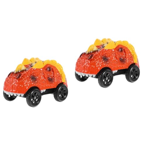 Hohopeti 2st Dinosaurier-Auto Mini-Autos Elektroauto Für Kinder Rc-Spielzeug Autospielzeug Für Kinder Flash-Spielzeug Puzzle-Spielzeug Kinder Elektrisch Autos Beleuchten Abs Orange von Hohopeti