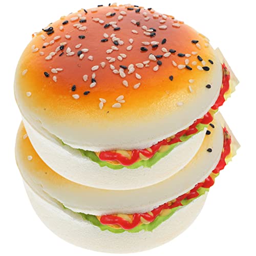 Hohopeti 2st Simuliertes Hamburger-Modell Simulations-Burger-Spielzeug Lebensechte Burger-Dekoration Simulation Von Burger-Ornamenten Hot-Dog-Brot Fake-Burger-dekor Künstlicher Burger Pu von Hohopeti