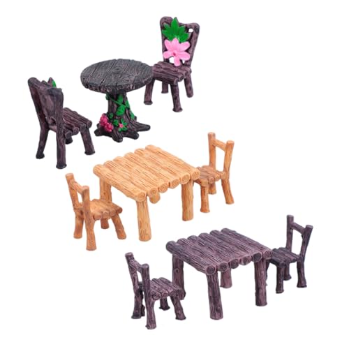 Hohopeti 3 Sätze Teiliges Miniatur Elegantem Resin mit Realistischen Tischen und Stühlen für DIY Mikrolandschaft Puppenhausdekoration und Feengarten Stabile Platzsparende Miniaturmöbel Hohopeti 3 Sätze Teiliges Miniatur Elegantem Resin mit Realistischen Tischen und Stühlen für DIY Mikrolandschaft Puppenhausdekoration und Feengarten Stabile Platzsparende Miniaturmöbel von Hohopeti