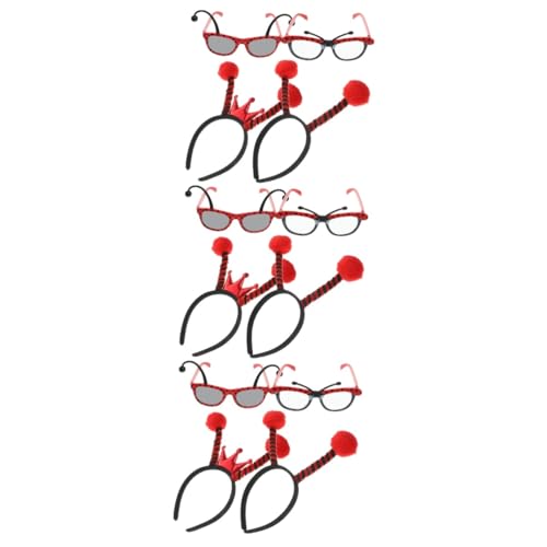 Hohopeti 3 Sätze Weil Marienkäfer-Requisiten Schnecken-Stirnband Bienen-Stirnband Stirnband Machen Stirnbänder Für Kinder Marienkäfer-kostüm-Requisiten Bommel Haarband Plastik Rot von Hohopeti