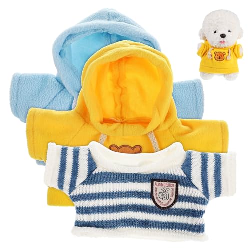 Hohopeti 3 Stück Bärenpullover Spielzeugkleidung Für Puppen Winzige Pulloverkleidung Pullover Für Puppen Stofftierkleidung Plüschtier Outfits Puppen Kapuzenpullover Puppenkostüm von Hohopeti