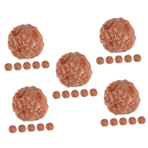 Hohopeti 30 STK Simulierte Rindfleischball-Requisiten realistisches Spielfutter gefälschter Hamburger hühner Spielzeug künstliches Fleisch Fotomodell für Rindfleisch-Fleischbällchen PVC von Hohopeti