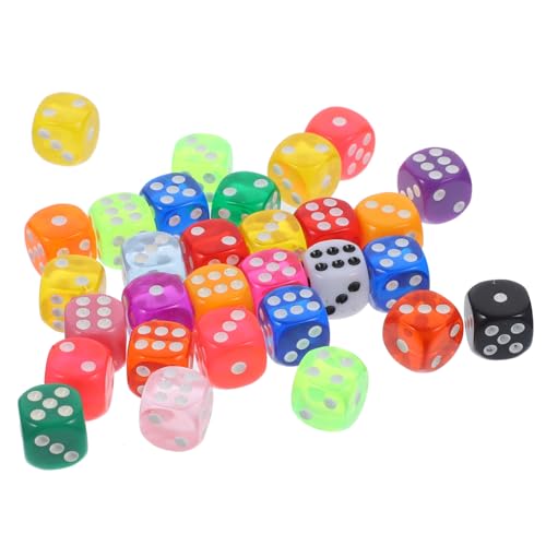 Hohopeti 30 Stück Teiliges Transparente Resin Würfel Bunte Party Spielwürfel Langlebige Spielwürfel Zubehör für Brettspiele Lernspiele und Gesellige Anlässe Hohopeti 30 Stück Teiliges Transparente Resin Würfel Bunte Party Spielwürfel Langlebige Spielwürfel Zubehör für Brettspiele Lernspiele und Gesellige Anlässe von Hohopeti