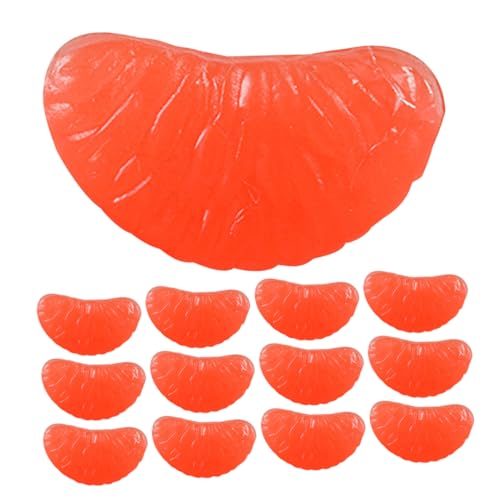 Hohopeti 32st Grapefruit-Segment Orangefarbene Verzierungen Reize Handyhüllen-anhänger Selber Machen Kreative Handyhüllen-anhänger Haarnadel-Charme Handyhülle-dekor Bastelbedarf Rot PVC von Hohopeti