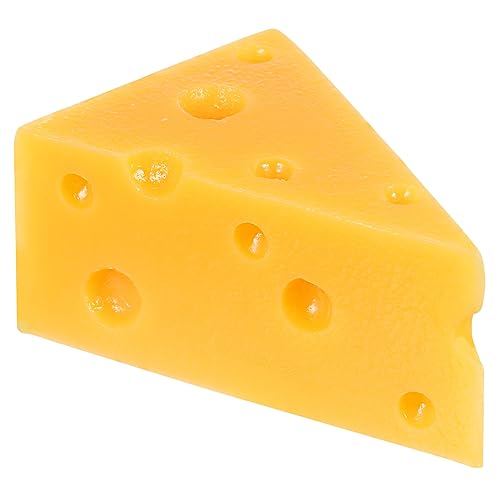 Hohopeti 3St Simulationskäsemodell künstliche Nahrung Käse-Stressspielzeug Künstliche Käsepflanze Nachbildung von Käse Käse-Attrappe spielzeuge Kuchen Käseornament Käsedekore Harz Yellow von Hohopeti