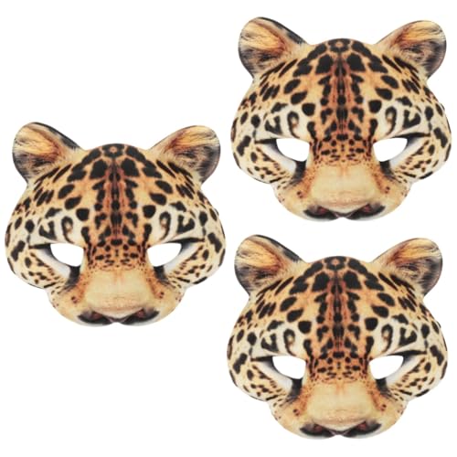 Hohopeti 3St halloween costume halloween kleidung tiermasken halloweenkostüme geburtstagseinladungen Leopardenmaskerade Cosplay-Tier Tiermaskerade Dekorative Maske Tiergesichtsmaske Eva von Hohopeti