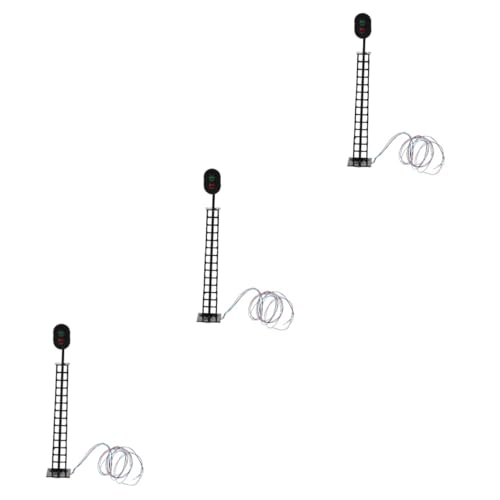 Hohopeti 3St modellbahn Lichter Ampeln Mini-Ampel-Dekor Simulation Ampel Modellbau Material Modelleisenbahn Landschaft Spielzeug Mini-Signallichtmodell Mikro-Landschaftslampendekor Abs von Hohopeti