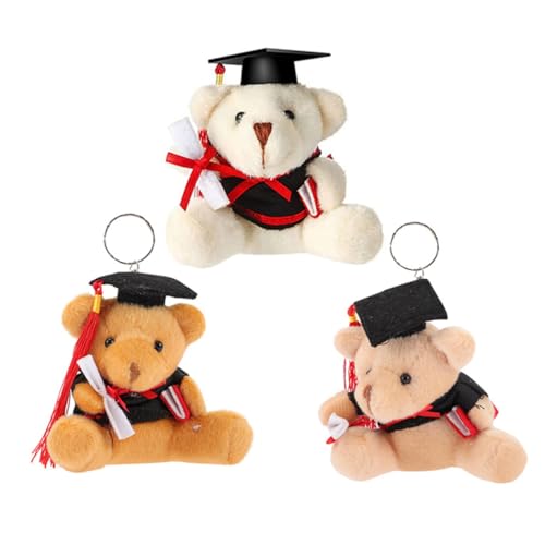 Hohopeti 3pcs Abschlussgefüllte Bärplüschspielzeug Entzückende Cartoon Bärenpuppe Graduierung Bärenpuppe von Hohopeti