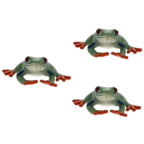 Hohopeti 3st Frosch-Modell Geweih Mini-Modell Tierspielzeugmodell REH Tiere Innen Miniatur Hirsch Lernspielzeug Simulationsmodell Simulation Von Tierornamenten Plastik Light Green von Hohopeti