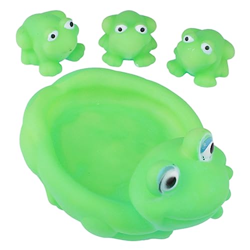 Hohopeti 4 Stück Badespielzeug Spielzeug Für Die Badewanne Schwimmendes Froschspielzeug Frosch Wasserspielzeug Schwimmfrosch Spielzeug Badewannen-Enten Badefrosch Spielzeug Vinyl Green von Hohopeti