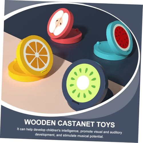 Hohopeti 4 Stück Holz Früchte Kastagnetten Musikspielzeug Orff Percussion Instrumente für Jungen und Mädchen mit Buntem Cartoon Design Sicher Langlebig und Fördernd Kreative Entwicklung Hohopeti 4 Stück Holz Früchte Kastagnetten Musikspielzeug Orff Percussion Instrumente für Jungen und Mädchen mit Buntem Cartoon Design Sicher Langlebig und Fördernd Kreative Entwicklung von Hohopeti