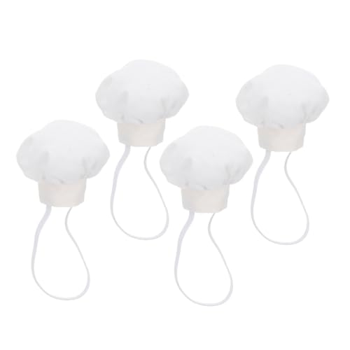 Hohopeti 4 Stück Miniatur Kochmützen Weiß für Puppen Leichte Formstabile Stoff Hüte mit Gummiband Puppenzubehör für Rollenspiele Puppenhausdeko und DIY Bastelprojekte Hohopeti 4 Stück Miniatur Kochmützen Weiß für Puppen Leichte Formstabile Stoff Hüte mit Gummiband Puppenzubehör für Rollenspiele Puppenhausdeko und DIY Bastelprojekte von Hohopeti