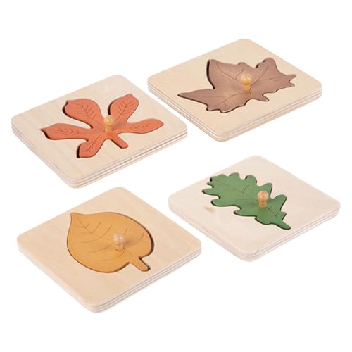 Hohopeti 4 Stück Montessori Holzpuzzle Blattform Lernspielzeug für Kleinkinder Sicheres Abgerundetes Holz Kognitives Steckpuzzle zur Frühkindlichen und Eltern Junge Mädchen interaktion Hohopeti 4 Stück Montessori Holzpuzzle Blattform Lernspielzeug für Kleinkinder Sicheres Abgerundetes Holz Kognitives Steckpuzzle zur Frühkindlichen und Eltern Junge Mädchen interaktion von Hohopeti